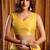 Yellow khadi cotton mina work saree with blouse