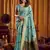 Sky blue khadi cotton mina work saree with blouse