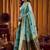 Sky blue khadi cotton mina work saree with blouse