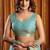 Sky blue khadi cotton mina work saree with blouse