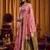 Pink khadi cotton mina work saree with blouse