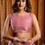 Pink khadi cotton mina work saree with blouse