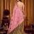 Pink khadi cotton mina work saree with blouse