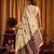 Cream khadi cotton mina work saree with blouse