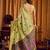 Green khadi cotton mina work saree with blouse