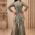 Sea green zari Sequin embroidery work silk kurta & sharara with dupatta set