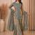Sea green zari Sequin embroidery work silk kurta & sharara with dupatta set