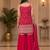 Pink zari Sequin embroidery work georgette kurta & sharara with dupatta set