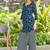 Navy blue leaf print poly cotton fusion wear co-ord set