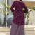 Purple leaf print poly cotton fusion wear co-ord set