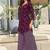 Purple leaf print poly cotton fusion wear co-ord set