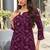 Purple leaf print poly cotton fusion wear co-ord set