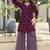Purple leaf print poly cotton fusion wear co-ord set