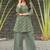 Green geometric print poly cotton fusion wear co-ord set