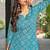 Sky blue geometric print poly cotton fusion wear co-ord set