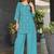 Sky blue geometric print poly cotton fusion wear co-ord set