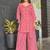 Red block print poly cotton fusion wear co-ord set