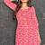 Red block print poly cotton fusion wear co-ord set
