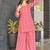 Red block print poly cotton fusion wear co-ord set