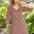 Brown block print poly cotton fusion wear co-ord set