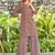 Brown block print poly cotton fusion wear co-ord set