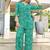Turquoise blue paisley print rayon relaxed fit co-ord set