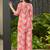 Baby pink floral print rayon relaxed fit co-ord set
