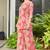Baby pink floral print rayon relaxed fit co-ord set