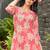 Baby pink floral print rayon relaxed fit co-ord set