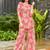Baby pink floral print rayon relaxed fit co-ord set