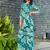 Blue floral print rayon relaxed fit co-ord set