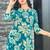 Blue floral print rayon relaxed fit co-ord set