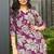 Plum purple floral print rayon relaxed fit co-ord set
