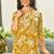 Mustard floral print rayon relaxed fit co-ord set