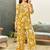 Mustard floral print rayon relaxed fit co-ord set