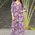 Purple floral print rayon relaxed fit co-ord set