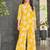 Marigold yellow floral print rayon relaxed fit co-ord set