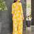 Marigold yellow floral print rayon relaxed fit co-ord set