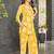 Marigold yellow floral print rayon relaxed fit co-ord set