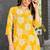 Marigold yellow floral print rayon relaxed fit co-ord set