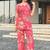 Reddish pink floral print rayon relaxed fit co-ord set