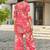 Reddish pink floral print rayon relaxed fit co-ord set