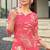Reddish pink floral print rayon relaxed fit co-ord set