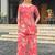 Reddish pink floral print rayon relaxed fit co-ord set