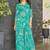 Teal blue floral print rayon relaxed fit co-ord set