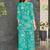 Teal blue floral print rayon relaxed fit co-ord set
