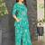 Teal blue floral print rayon relaxed fit co-ord set