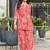 Pink floral print rayon relaxed fit co-ord set
