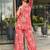 Pink floral print rayon relaxed fit co-ord set