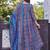 Women blue floral printed anarkali kurta set with dupatta